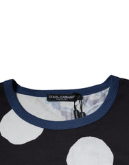 Dolce & Gabbana Black White Printed Cotton Crew Neck T-shirt -   -  Dolce & Gabbana.