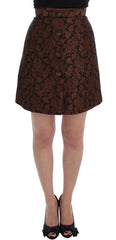 Dolce & Gabbana Brown Floral Brocade Mini Bubble Skirt -   -  Dolce & Gabbana.