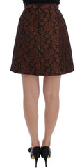Dolce & Gabbana Brown Floral Brocade Mini Bubble Skirt -   -  Dolce & Gabbana.