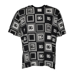 Dolce & Gabbana Black Logo Monogram Cotton Crew Neck T-shirt -   -  Dolce & Gabbana.