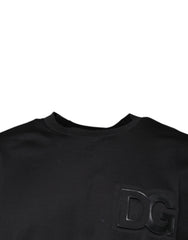 Dolce & Gabbana Black DG Logo Print Cotton Crew Neck T-shirt - - Dolce & Gabbana.