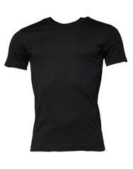 Dolce & Gabbana Black Cotton Crew Neck Short Sleeves T-shirt -   -  Dolce & Gabbana.