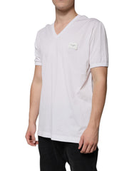 Dolce & Gabbana White Logo V-neck Short Sleeve T-shirt -   -  Dolce & Gabbana.