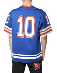 Dolce & Gabbana Blue Logo V-neck Short Sleeve T-shirt -   -  Dolce & Gabbana.