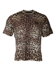 Dolce & Gabbana Brown Leopard Crew Neck Short Sleeve T-shirt -   -  Dolce & Gabbana.