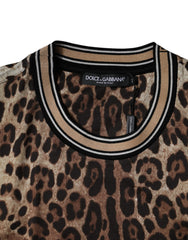 Dolce & Gabbana Brown Leopard Crew Neck Short Sleeve T-shirt -   -  Dolce & Gabbana.