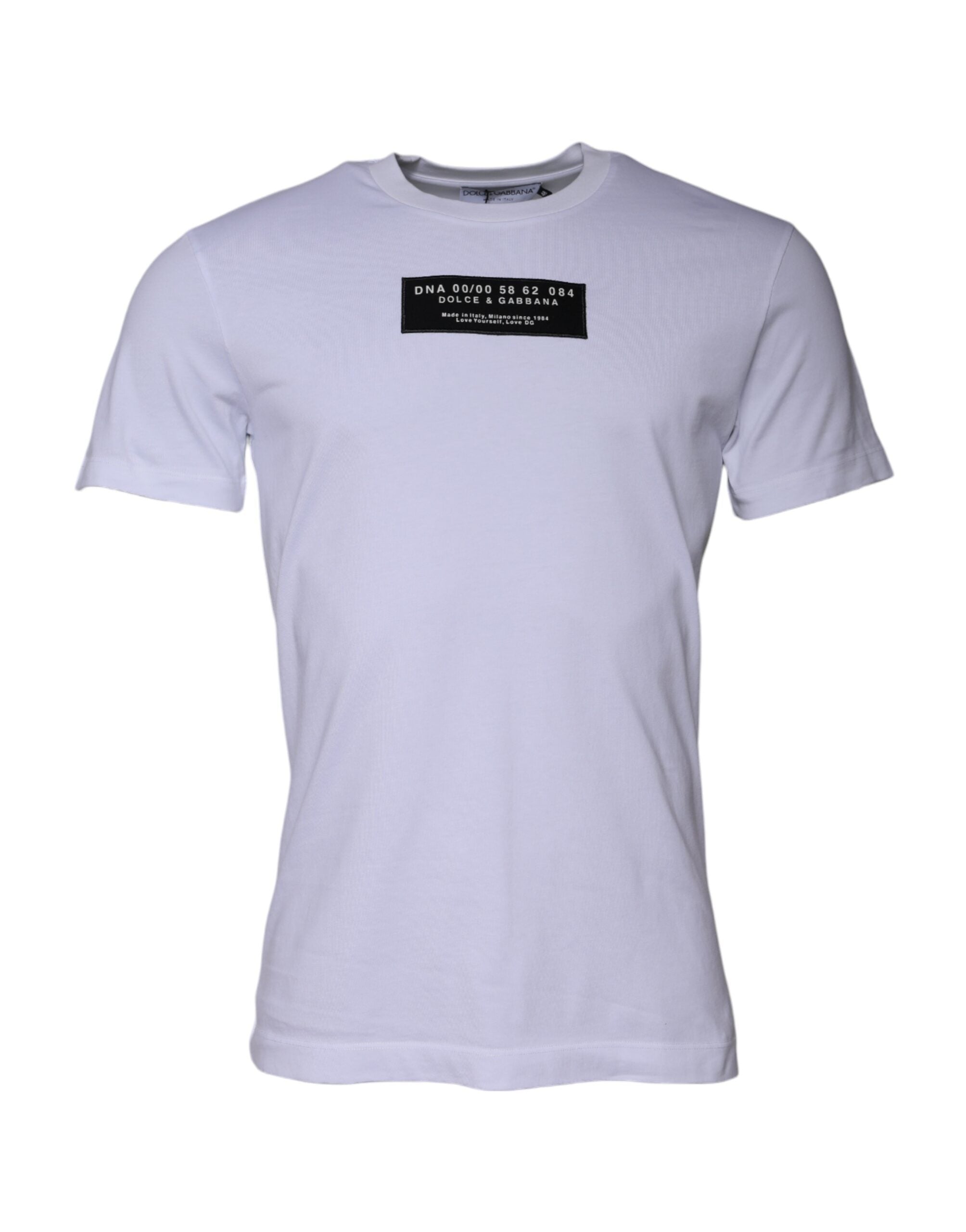 Dolce & Gabbana White Logo Print Cotton Crew Neck T-shirt -   -  Dolce & Gabbana.