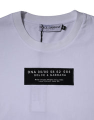 Dolce & Gabbana White Logo Print Cotton Crew Neck T-shirt -   -  Dolce & Gabbana.