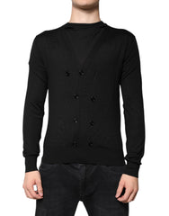 Dolce & Gabbana Black Cashmere Button Down Cardigan Sweater -   -  Dolce & Gabbana.