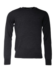 Dolce & Gabbana Dark Gray DG Logo Crew Neck Pullover Sweater -   -  Dolce & Gabbana.