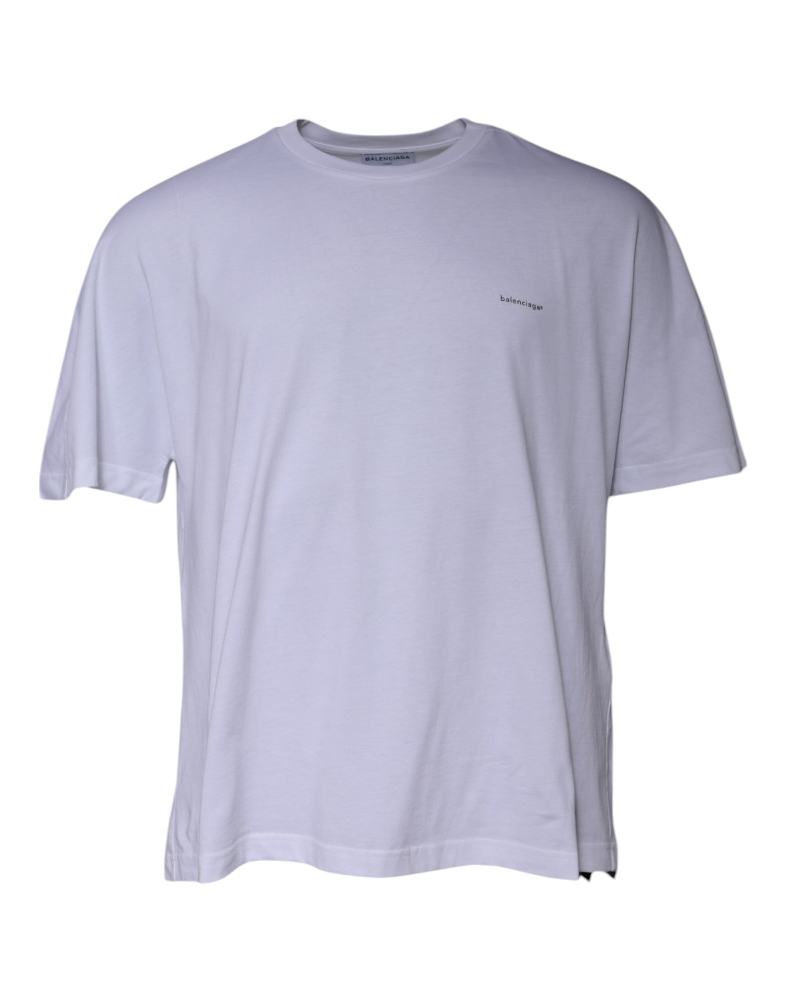 Balenciaga White Logo Cotton Crew Neck Short Sleeves T-shirt -   -  Balenciaga. Balenciaga White Logo Cotton Crew Neck Short Sleeves T-shirt -   -  Balenciaga.