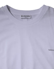 Balenciaga White Logo Cotton Crew Neck Short Sleeves T-shirt -   -  Balenciaga.