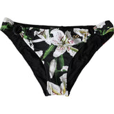 Dolce & Gabbana Black Lily Print Swimwear Bottom Beachwear Bikini -   -  Dolce & Gabbana.