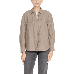 Jacqueline De Yong Beige Recycled Cotton Shirt -   -  Jacqueline De Yong.