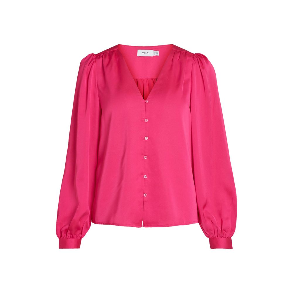 Vila Clothes Pink Polyester Blouse -   -  Vila Clothes.