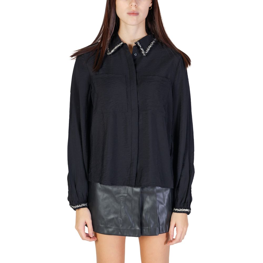 Vila Clothes Black Viscose Shirt -   -  Vila Clothes.