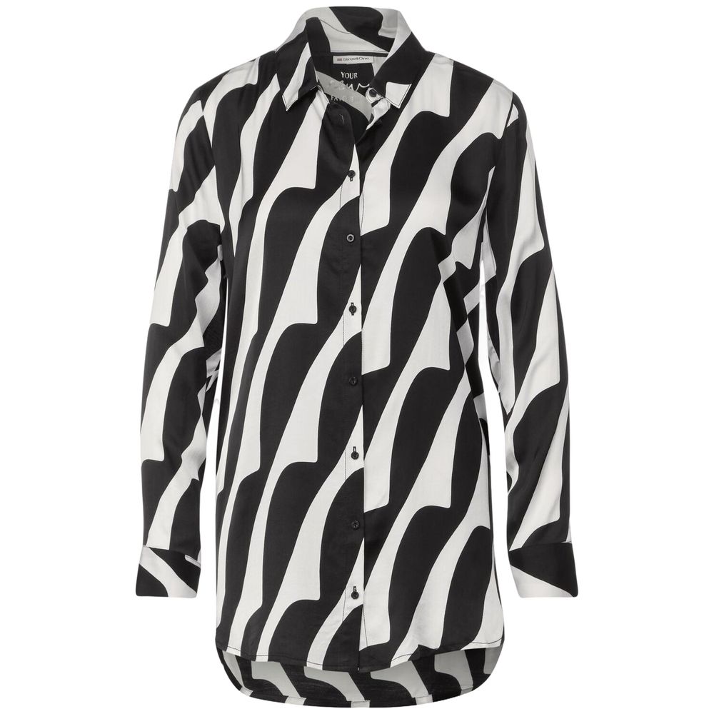 Street One Black And White Viscose Blouse -   -  Street One.