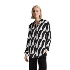 Street One Black And White Viscose Blouse -   -  Street One.