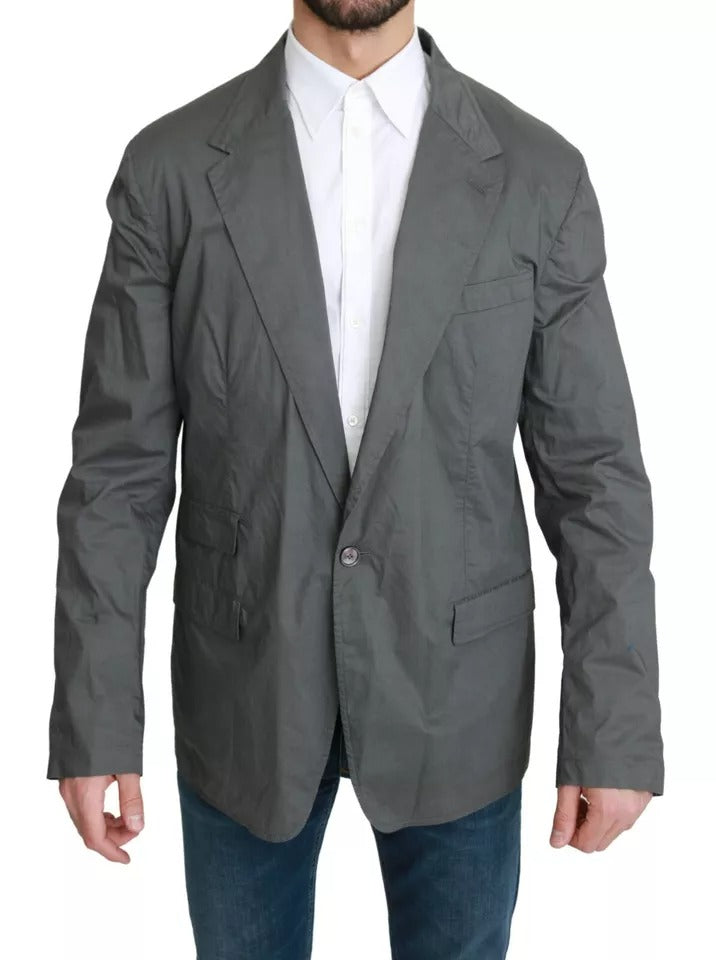 Dolce & Gabbana Gray Cotton Single Breasted Formal Blazer -   -  Dolce & Gabbana.