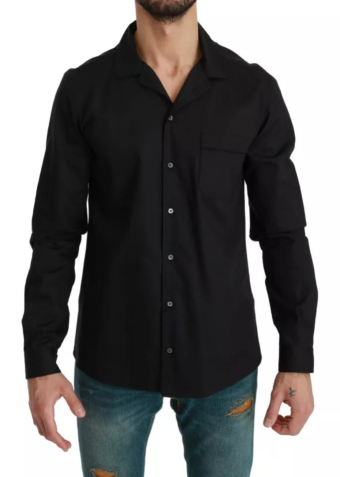 Dolce & Gabbana Blue Cotton Striped Pajama Lounge Shirt -   -  Dolce & Gabbana.