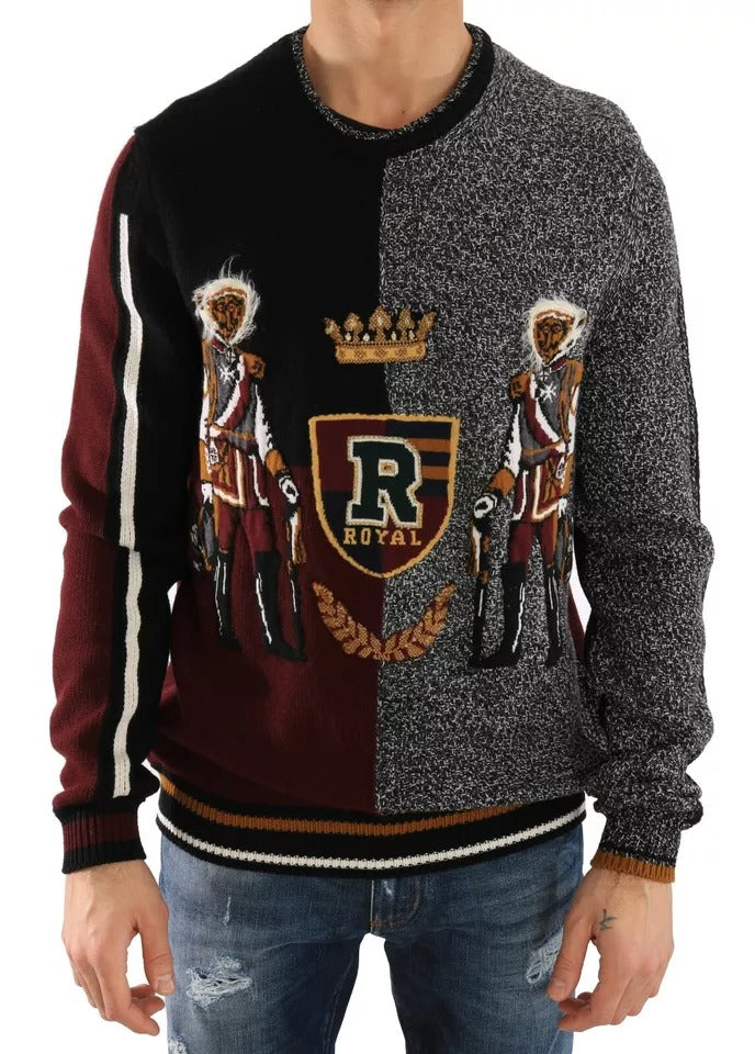 Dolce & Gabbana Multicolor KING Knight Monkey Knitted Cashmere Wool Sweater -   -  Dolce & Gabbana.