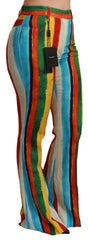 Dolce & Gabbana Multicolor Flared Riga Pittorica Pants -   -  Dolce & Gabbana.