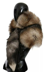 Dolce & Gabbana Brown Fox Tail Fur Shawl Neck Wrap Cover Collar Scarf - - Dolce & Gabbana.
