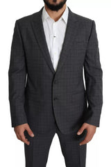 Dolce & Gabbana Gray Wool Men Formal 2 Piece MARTINI Suit -   -  Dolce & Gabbana.