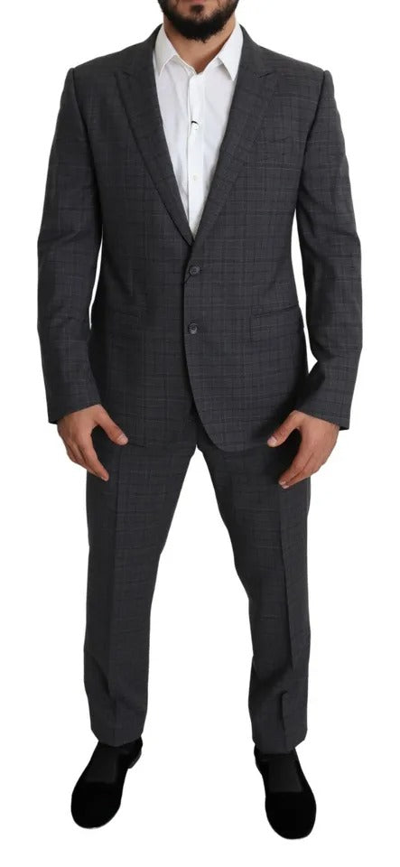 Dolce & Gabbana Gray Wool Men Formal 2 Piece MARTINI Suit -   -  Dolce & Gabbana.