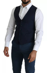 Dolce & Gabbana Navy Blue Men Formal Dress Waistcoat Vest -   -  Dolce & Gabbana.