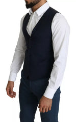 Dolce & Gabbana Navy Blue Men Formal Dress Waistcoat Vest -   -  Dolce & Gabbana.