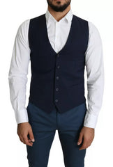 Dolce & Gabbana Navy Blue Men Formal Dress Waistcoat Vest -   -  Dolce & Gabbana.