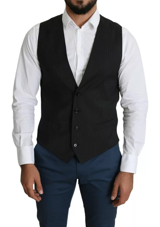 Dolce & Gabbana Black Men Formal STAFF Dress Waistcoat Vest -   -  Dolce & Gabbana.