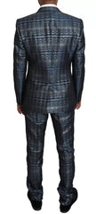 Dolce & Gabbana Blue Silver Shiny 2 Piece Slim GOLD Suit -   -  Dolce & Gabbana.
