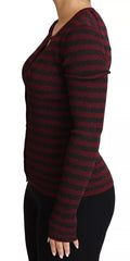 Dolce & Gabbana Black Red Striped Womens Cardigan Sweater -   -  Dolce & Gabbana.
