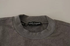 Dolce & Gabbana Gray Crown King Cotton Pullover Sweater -   -  Dolce & Gabbana.