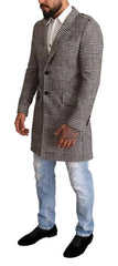 Dolce & Gabbana Gray Check Plaid Long Trench Coat Jacket -   -  Dolce & Gabbana.