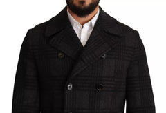 Dolce & Gabbana Black Trench Coat Check Wool Jacket -   -  Dolce & Gabbana.