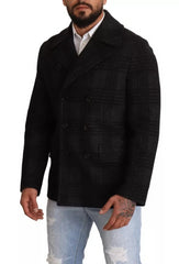 Dolce & Gabbana Black Trench Coat Check Wool Jacket -   -  Dolce & Gabbana.