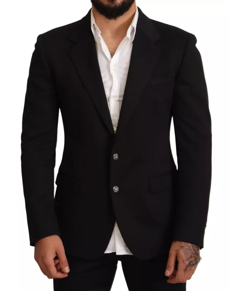 Dolce & Gabbana Black Cotton Slim Fit Coat Blazer Jacket -   -  Dolce & Gabbana. Dolce & Gabbana Black Cotton Slim Fit Coat Blazer Jacket -   -  Dolce & Gabbana.