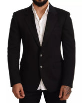 Dolce & Gabbana Black Cotton Slim Fit Coat Blazer Jacket -   -  Dolce & Gabbana.