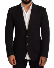 Dolce & Gabbana Black Cotton Slim Fit Coat Blazer Jacket -   -  Dolce & Gabbana.