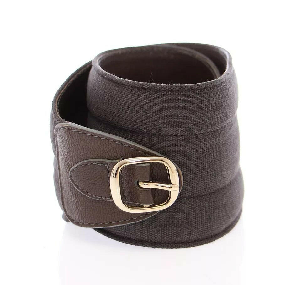 Dolce & Gabbana Brown D&G Leather Linnen Logo Belt -   -  Dolce & Gabbana.
