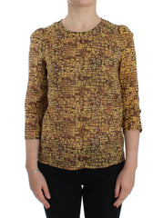 Dolce & Gabbana Multicolor Mosaic Print Silk Blouse T-shirt -   -  Dolce & Gabbana.