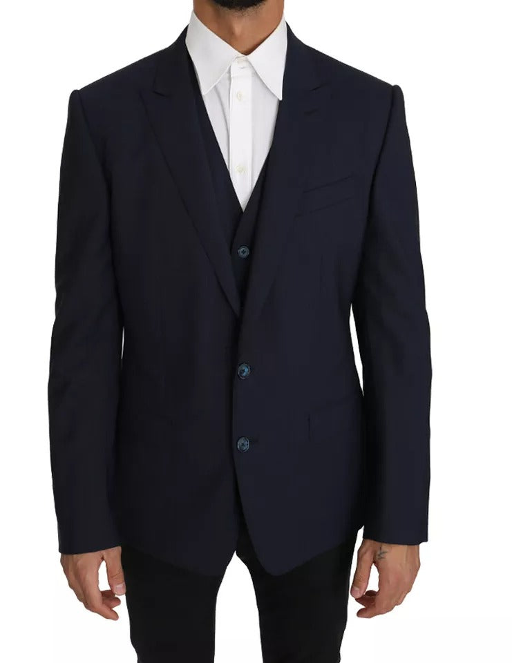 Dolce & Gabbana Blue Wool MARTINI Blazer Vest 2 Piece -   -  Dolce & Gabbana. Dolce & Gabbana Blue Wool MARTINI Blazer Vest 2 Piece -   -  Dolce & Gabbana.