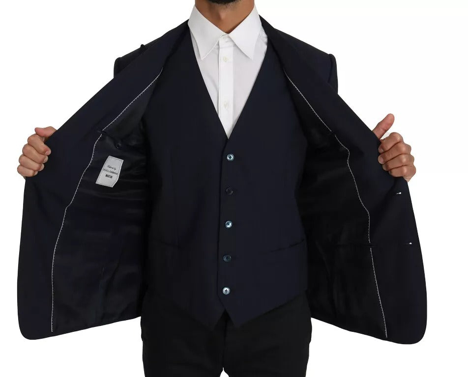 Dolce & Gabbana Blue Wool MARTINI Blazer Vest 2 Piece -   -  Dolce & Gabbana. Dolce & Gabbana Blue Wool MARTINI Blazer Vest 2 Piece -   -  Dolce & Gabbana.