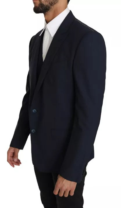 Dolce & Gabbana Blue Wool MARTINI Blazer Vest 2 Piece -   -  Dolce & Gabbana. Dolce & Gabbana Blue Wool MARTINI Blazer Vest 2 Piece -   -  Dolce & Gabbana.