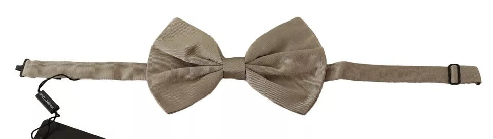 Dolce & Gabbana Silver Gray 100% Silk Adjustable Neck Bow Tie -   -  Dolce & Gabbana. Dolce & Gabbana Silver Gray 100% Silk Adjustable Neck Bow Tie -   -  Dolce & Gabbana.
