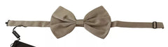 Dolce & Gabbana Silver Gray 100% Silk Adjustable Neck Bow Tie -   -  Dolce & Gabbana.