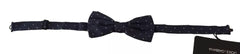 Dolce & Gabbana Blue Patterned Silk Adjustable Neck Bow Tie Men -   -  Dolce & Gabbana.